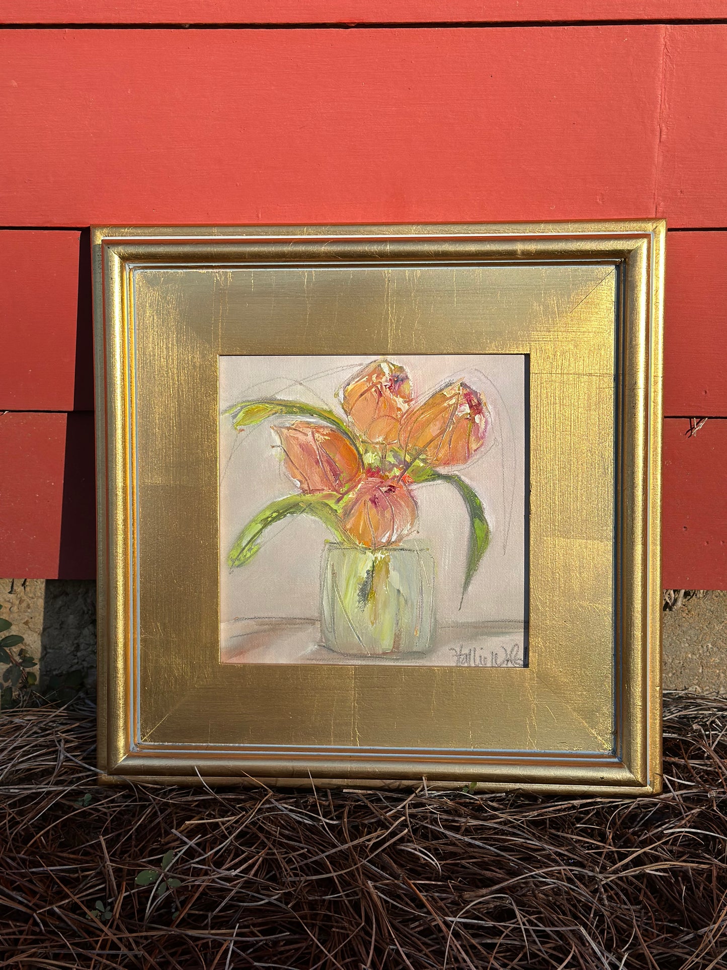 “Sunlit Tulips" IFramed 8 x 8I